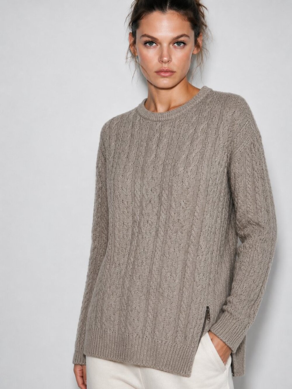 American Eagle cotton/wool blend sweater with side zippers